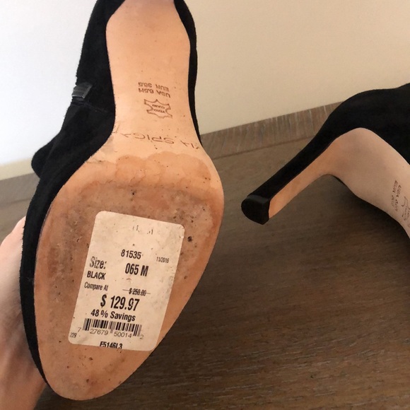 LIKE NEW {Via Spiga} Blinda Suede Black Booties. Size 6.5. - Picture 7 of 8